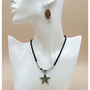 Kendra Scott Abalone Shell Earrings Vintage Star Shell Pendant Necklace Set Lot